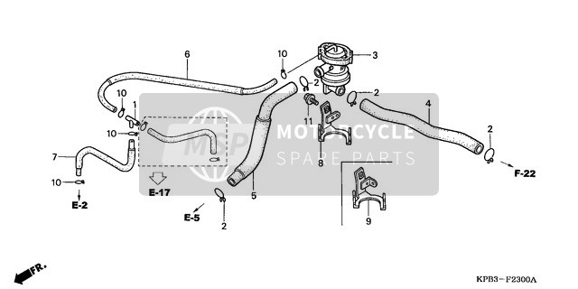 Honda NSS250 2002 Lufteinspritzungsventil für ein 2002 Honda NSS250